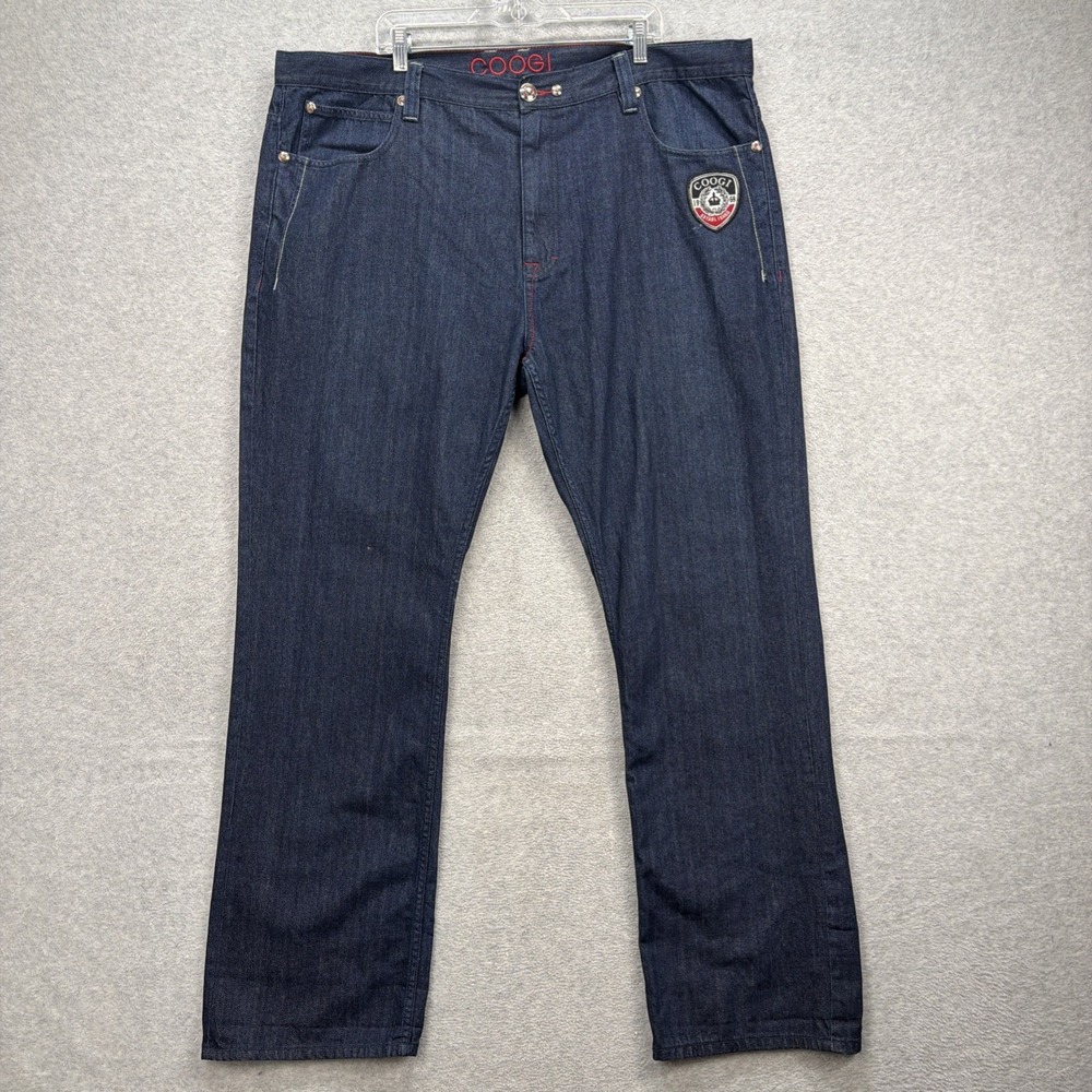 Coogi‎ Jeans Mens 44x35 Dark Blue Denim Pants Y2K Baggy Australian Patch Flag